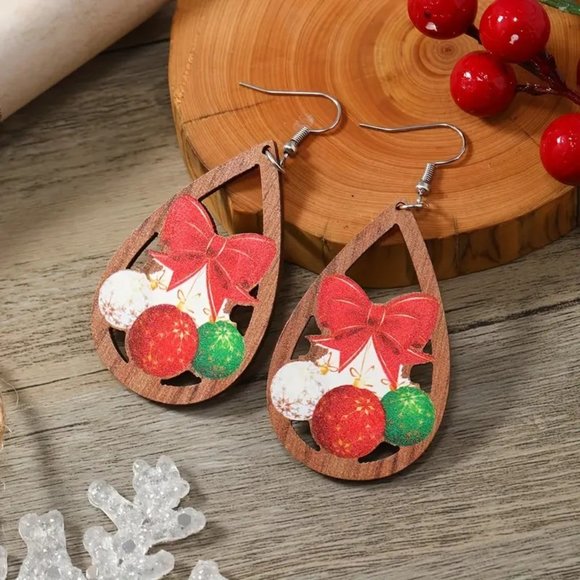 3/$12~Christmas Ornament Earrings - Picture 1 of 5